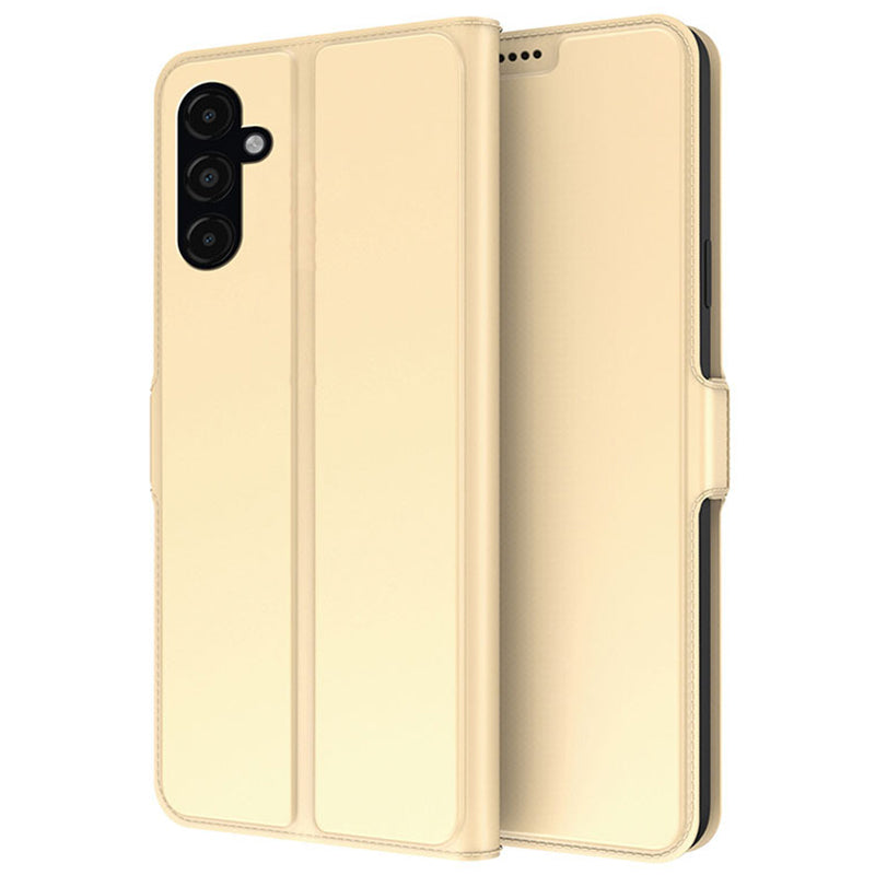 For Samsung Galaxy F34 5G / M34 5G Phone Case Card Slot Stand Leather Cover - Gold
