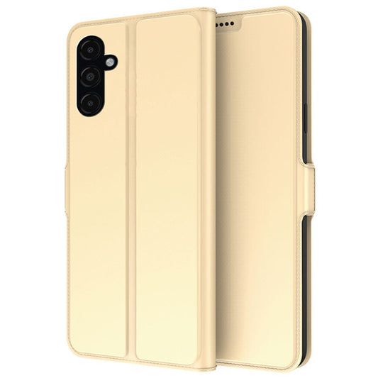 For Samsung Galaxy F34 5G / M34 5G Phone Case Card Slot Stand Leather Cover - Gold