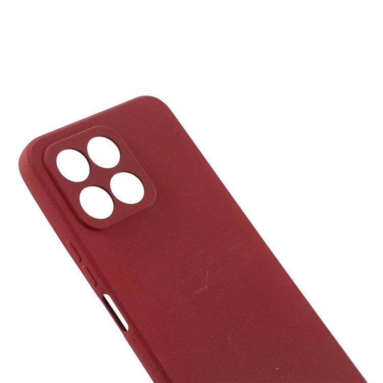 For Honor X8 5G Case Anti-fingerprint Double-Sided Matte TPU Phone Back Cover - Wine Red