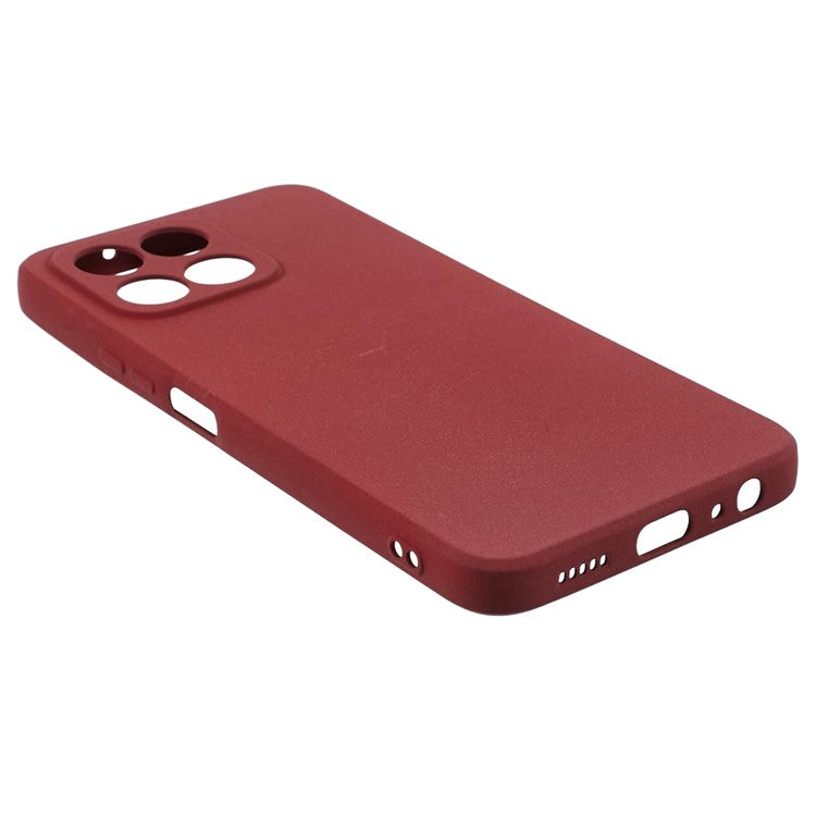 For Honor X8 5G Case Anti-fingerprint Double-Sided Matte TPU Phone Back Cover - Wine Red