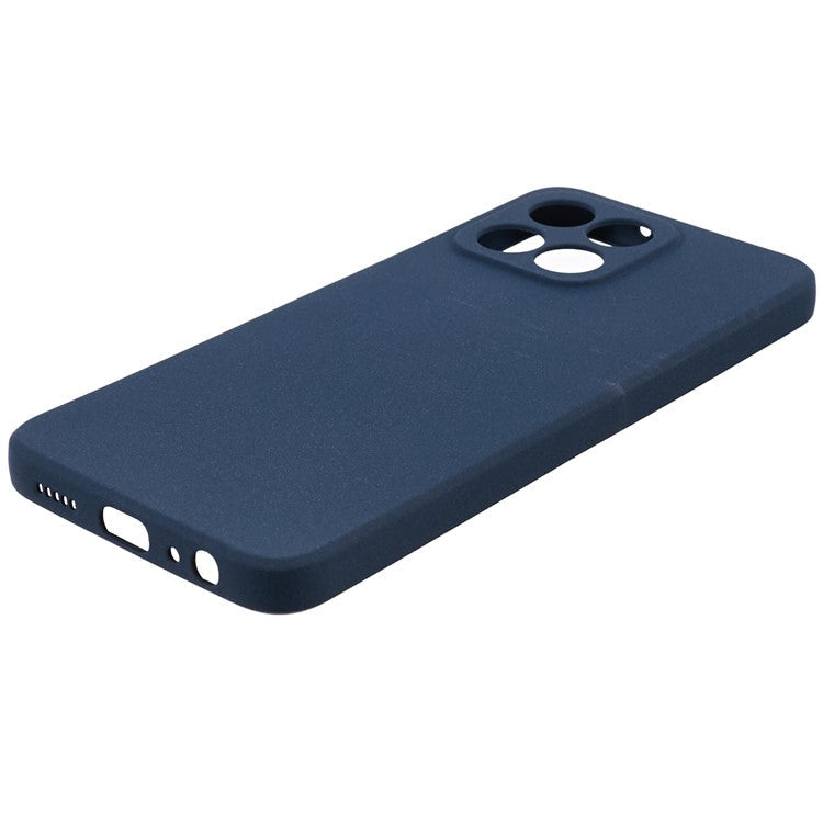For Honor X8 5G Case Anti-fingerprint Double-Sided Matte TPU Phone Back Cover - Navy Blue