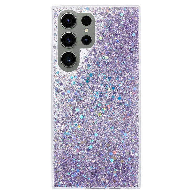 For Samsung Galaxy S23 Ultra Case TPU Glitter Sparkle Phone Cover - Purple