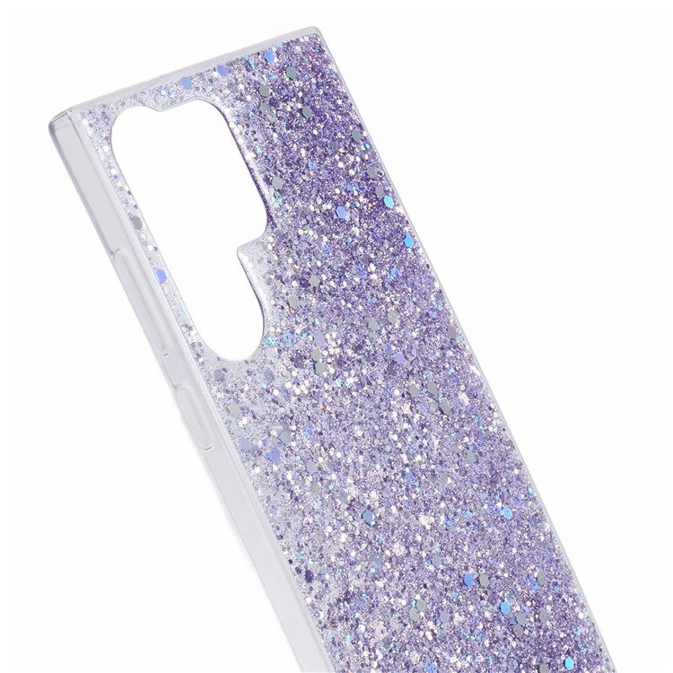 For Samsung Galaxy S23 Ultra Case TPU Glitter Sparkle Phone Cover - Purple