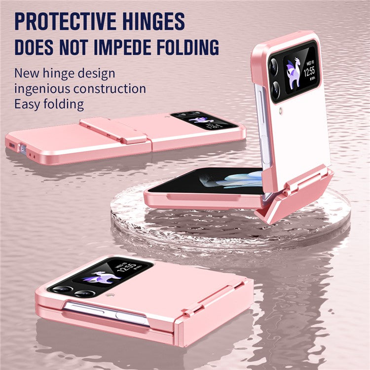 For Samsung Galaxy Z Flip3 5G / Z Flip4 5G Case Hinge Protection Hard PC Folding Phone Cover - Pink