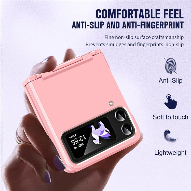 For Samsung Galaxy Z Flip3 5G / Z Flip4 5G Case Hinge Protection Hard PC Folding Phone Cover - Pink