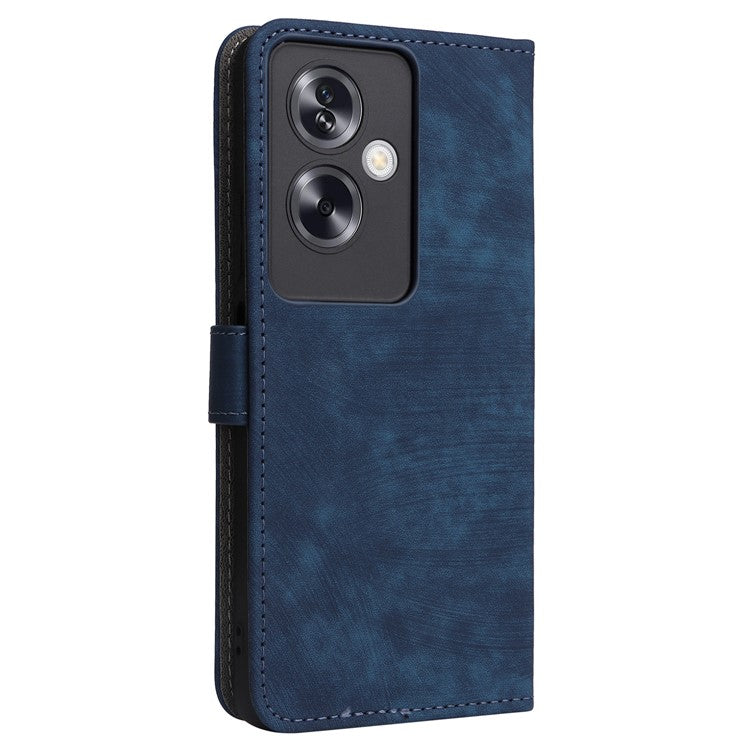 For Oppo A79 5G / A2 5G / OnePlus Nord N30 SE 5G Cell Phone Case with Strap RFID Blocking PU Leather Flip Cover - Blue