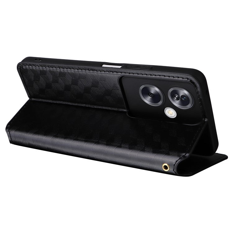 For Oppo A79 5G / A2 5G / OnePlus Nord N30 SE 5G PU Leather Cover Magnetic Cell Phone Case Wallet - Black