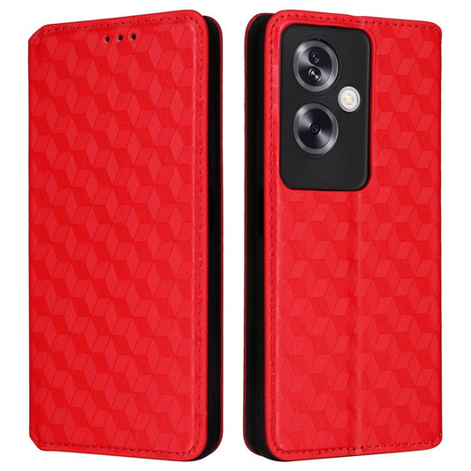 For Oppo A79 5G / A2 5G / OnePlus Nord N30 SE 5G PU Leather Cover Magnetic Cell Phone Case Wallet - Red