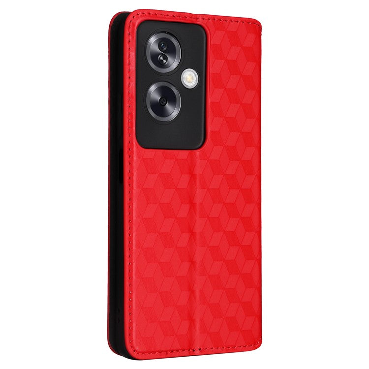For Oppo A79 5G / A2 5G / OnePlus Nord N30 SE 5G PU Leather Cover Magnetic Cell Phone Case Wallet - Red