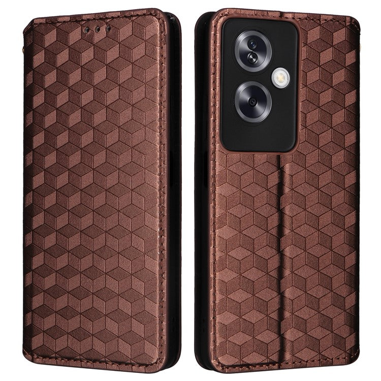 For Oppo A79 5G / A2 5G / OnePlus Nord N30 SE 5G PU Leather Cover Magnetic Cell Phone Case Wallet - Brown