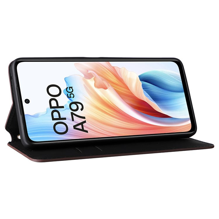 For Oppo A79 5G / A2 5G / OnePlus Nord N30 SE 5G PU Leather Cover Magnetic Cell Phone Case Wallet - Brown