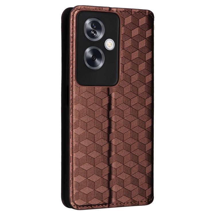 For Oppo A79 5G / A2 5G / OnePlus Nord N30 SE 5G PU Leather Cover Magnetic Cell Phone Case Wallet - Brown