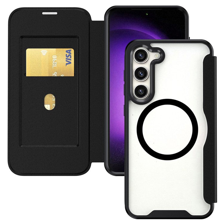 For Samsung Galaxy S23 Case Compatible with MagSafe RFID Blocking Phone Shell with Card Slot - Black