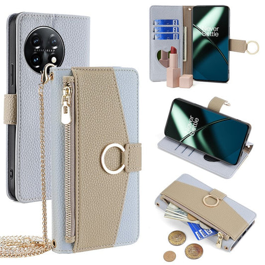 For OnePlus 11 5G Case Crossbody Phone Bag PU Leather Wallet Cover - Blue