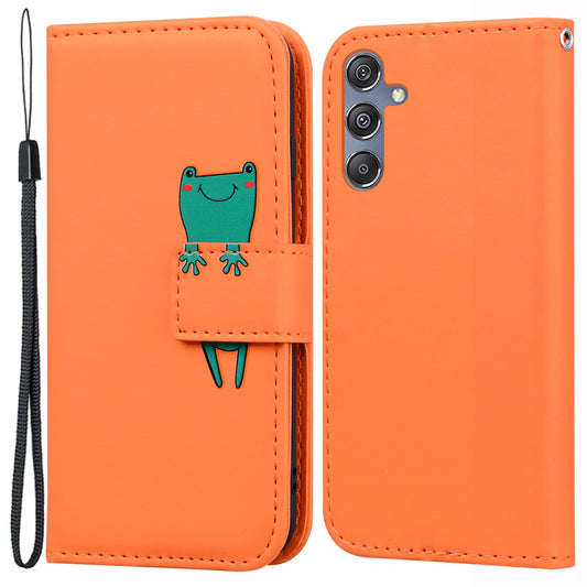 For Samsung Galaxy M34 5G / F34 5G Cartoon Animal Pattern Wallet Leather Cover Cell Phone Cases - Orange