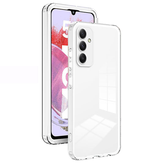 For Samsung Galaxy M34 5G / F34 5G Case Clear TPU Back PC Frame Phone Cover - White