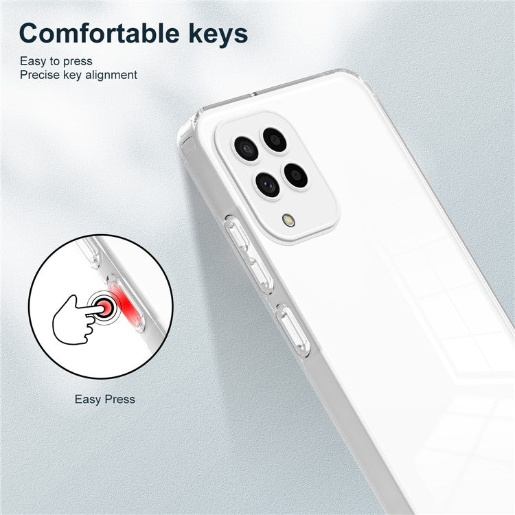 For Samsung Galaxy M53 5G Case Colorful Frame Clear Back Phone Cover - White