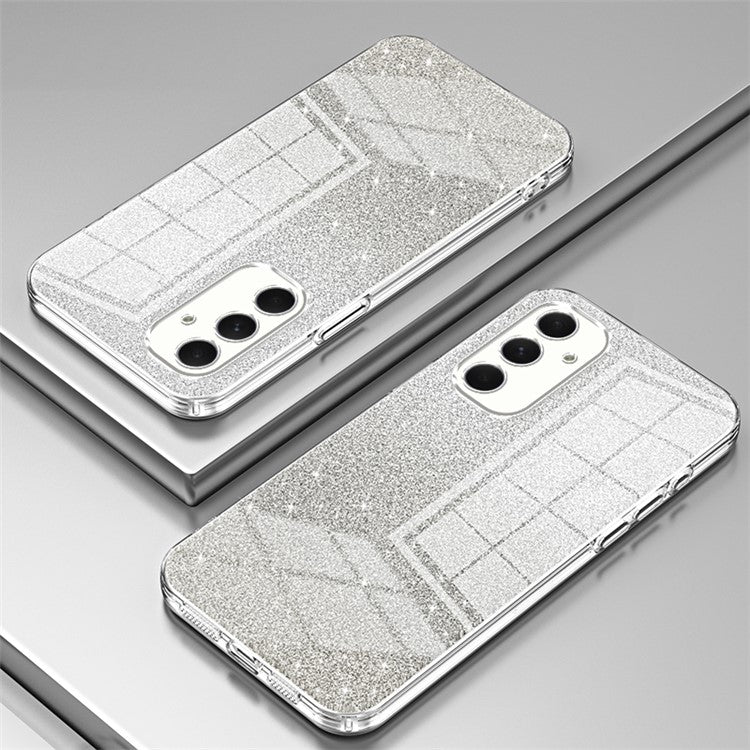 For Samsung Galaxy A54 5G Case Gradient Glitter TPU Phone Back Cover (Precise Cutout) - Transparent