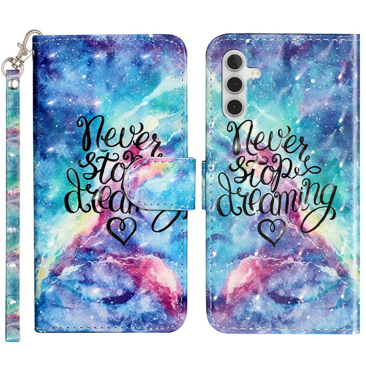 For Samsung Galaxy A35 5G Case 3D Pattern Print Leather Wallet Cellphone Cover - Starry Sky