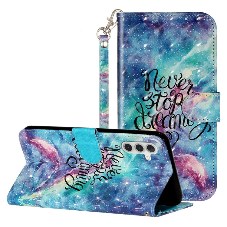 For Samsung Galaxy A35 5G Case 3D Pattern Print Leather Wallet Cellphone Cover - Starry Sky