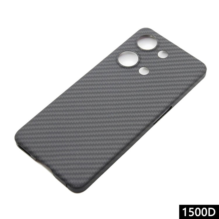 For OnePlus Ace 2V Cell Phone Case Precise Lens Cutout 1500D Coarse Texture Aramid Fiber Phone Cover - Black