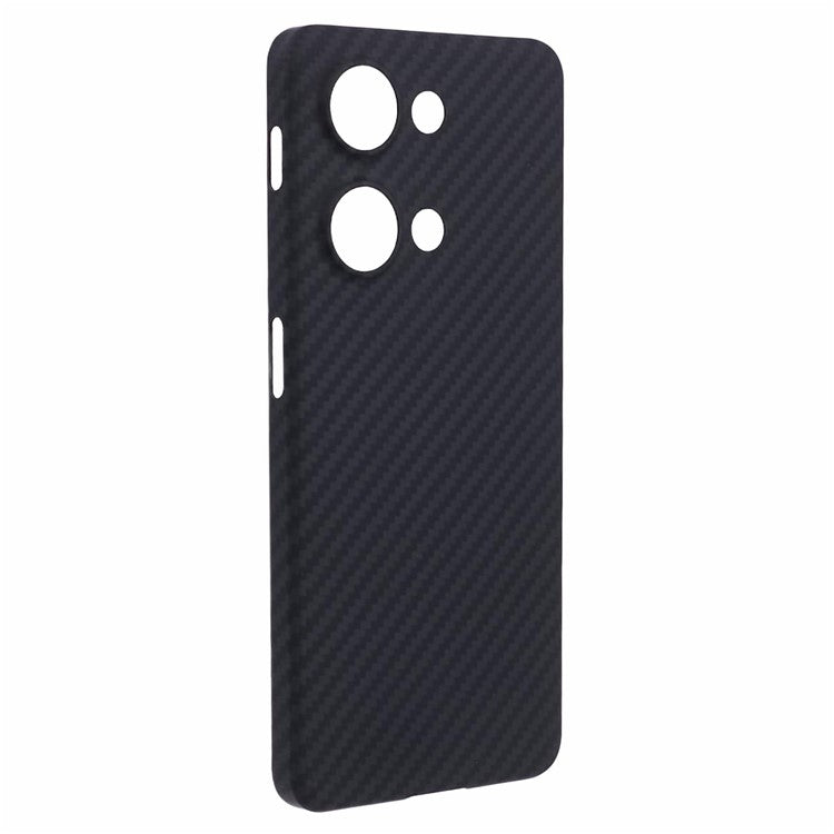 For OnePlus Ace 2V Cell Phone Case Precise Lens Cutout 1500D Coarse Texture Aramid Fiber Phone Cover - Black