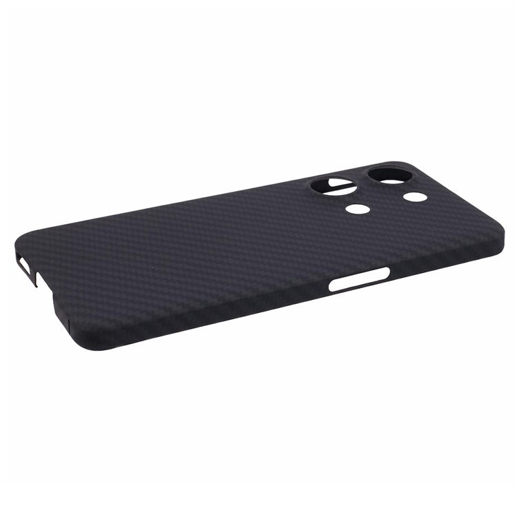 For OnePlus Ace 2V Cell Phone Case Precise Lens Cutout 1500D Coarse Texture Aramid Fiber Phone Cover - Black