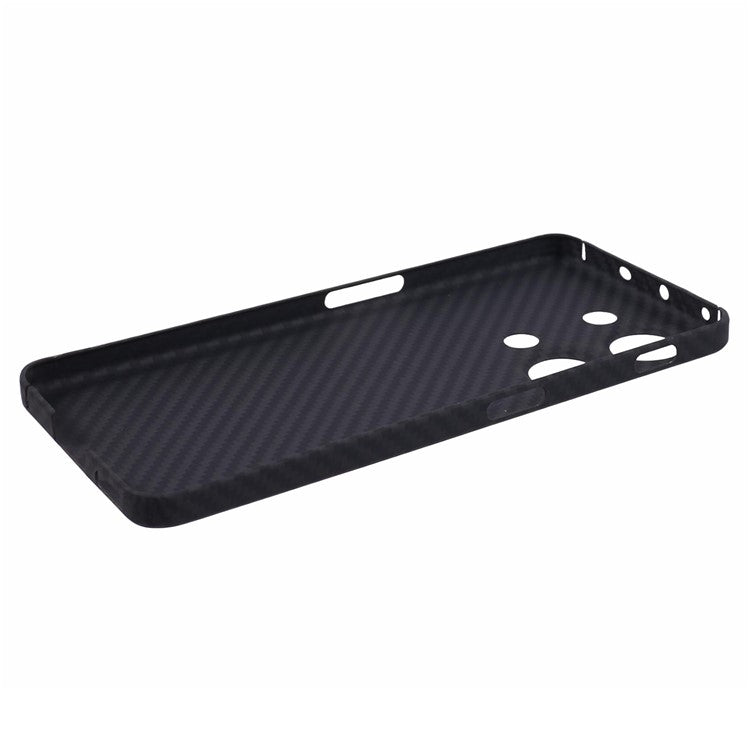 For OnePlus Ace 2V Cell Phone Case Precise Lens Cutout 1500D Coarse Texture Aramid Fiber Phone Cover - Black