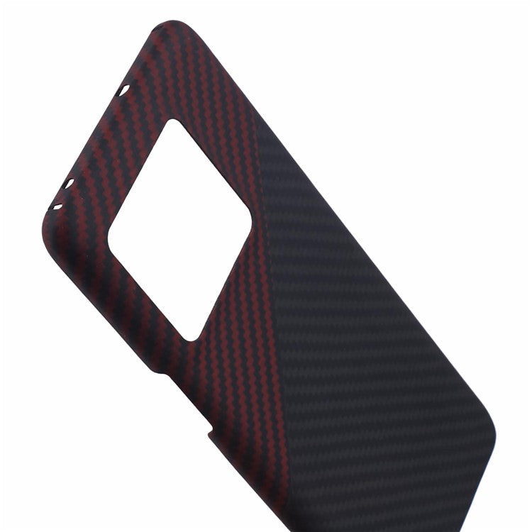 For OnePlus Ace Pro 5G / 10T 5G Aramid Fiber Cell Phone Case 1500D Coarse Texture Big Lens Cutout Cover - Red+Black