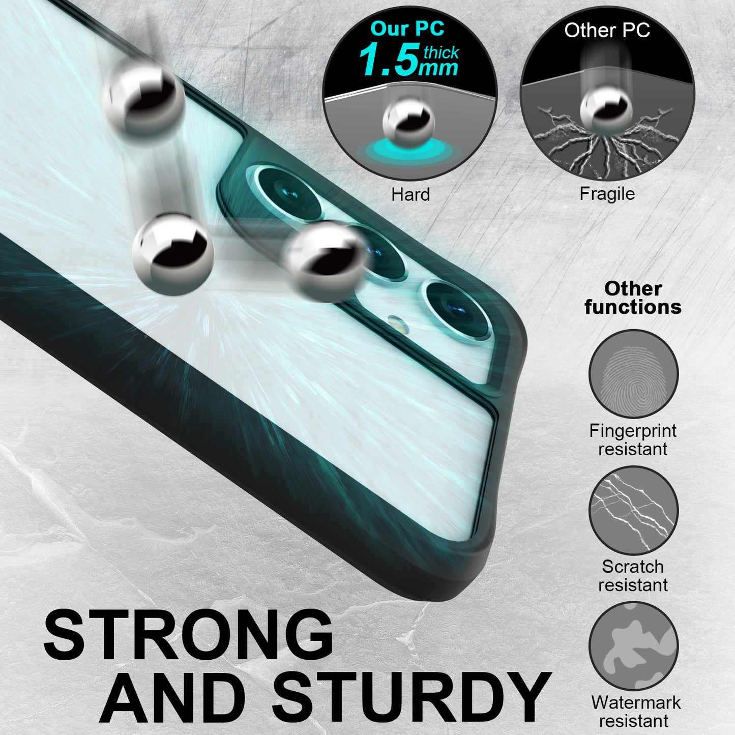 Combat X Mode Series for Samsung Galaxy S24+ Cell Phone Case TPU+PC Anti-drop Cover - Black