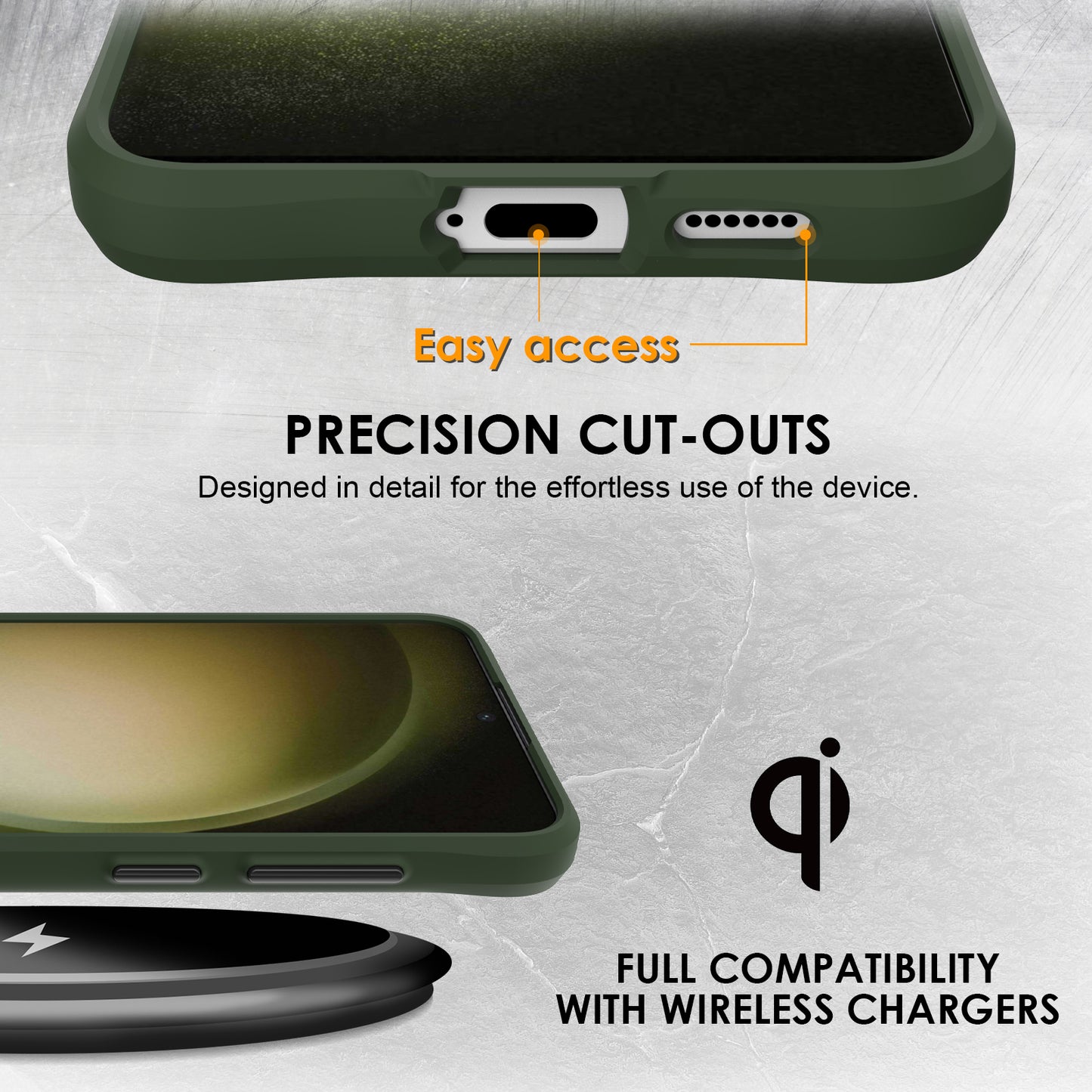 Combat X Mode Series for Samsung Galaxy S24+ Cell Phone Case TPU+PC Anti-drop Cover - Green