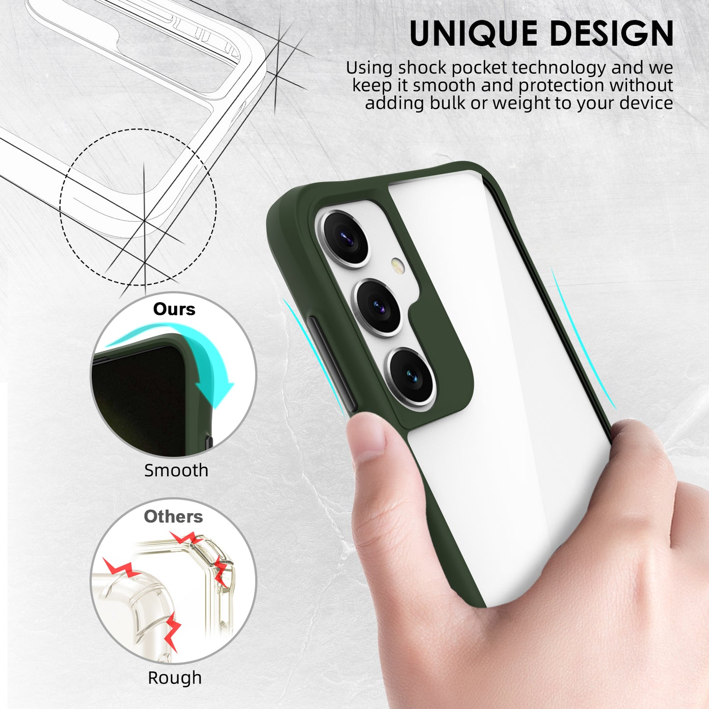 Combat X Mode Series for Samsung Galaxy S24+ Cell Phone Case TPU+PC Anti-drop Cover - Green