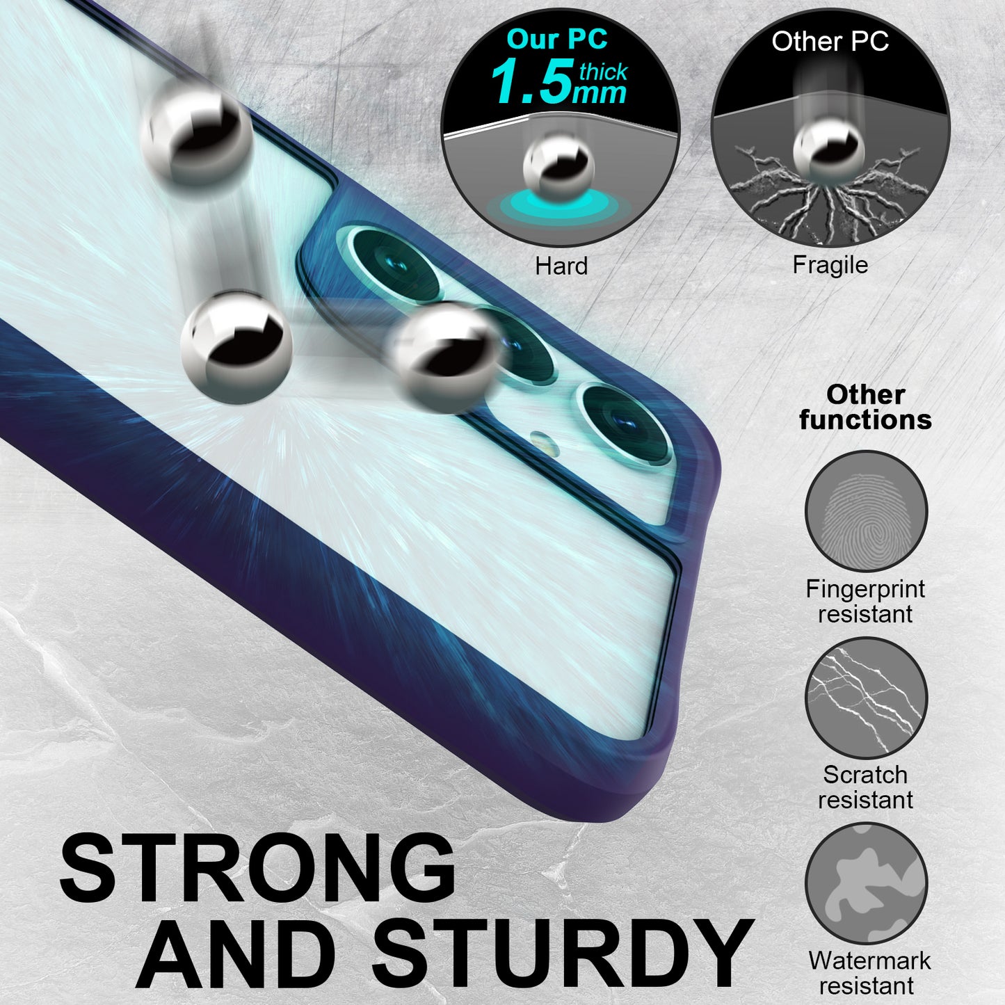 Combat X Mode Series for Samsung Galaxy S24+ Cell Phone Case TPU+PC Anti-drop Cover - Purple