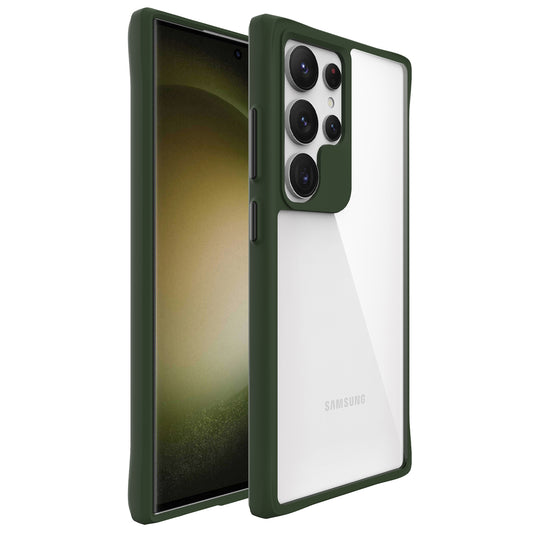 Combat X Mode Series for Samsung Galaxy S24 Ultra Cell Phone Case Shockproof TPU+PC Cover - Green