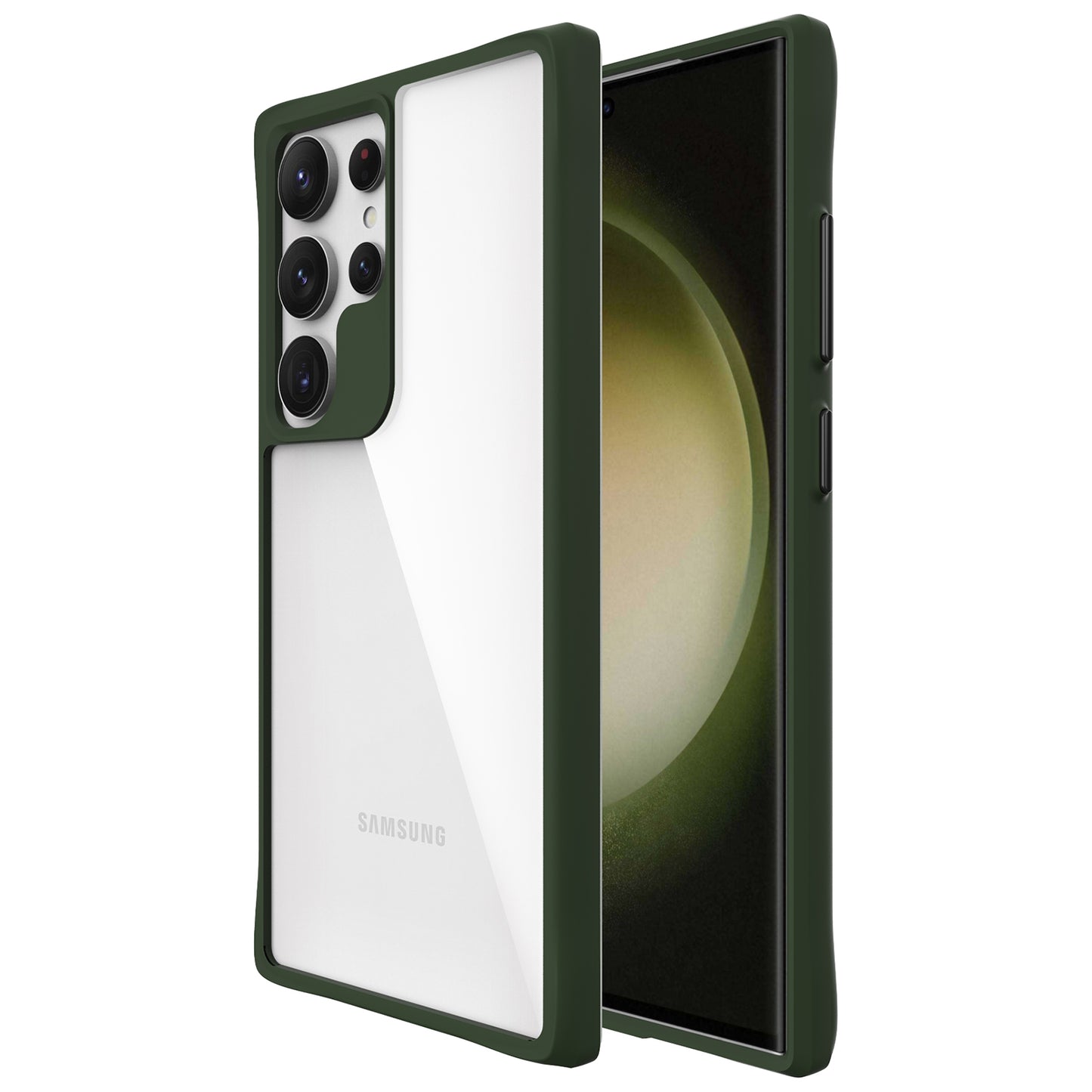Combat X Mode Series for Samsung Galaxy S24 Ultra Cell Phone Case Shockproof TPU+PC Cover - Green