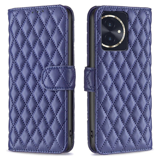 BINFEN COLOR BF Style-14 For Honor 100 5G Cell Phone Case Leather Wallet Anti-fall Cover - Blue