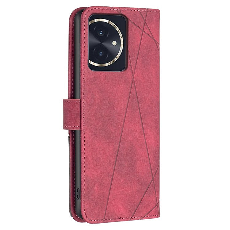 BINFEN COLOR BF05 For Honor 100 5G Cell Phone Case Imprinted Leather Wallet Protective Cover - Red