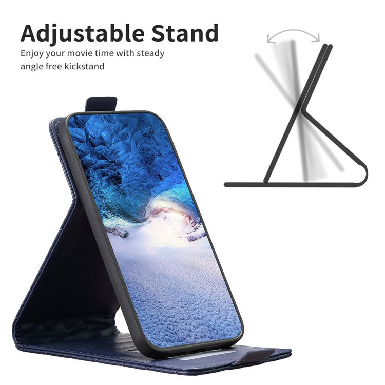 BF30 For Samsung Galaxy A35 5G Case Card Holder Vertical Flip Leather Cover - Blue