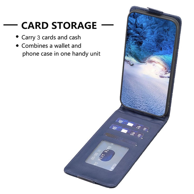 BF30 For Samsung Galaxy A35 5G Case Card Holder Vertical Flip Leather Cover - Blue