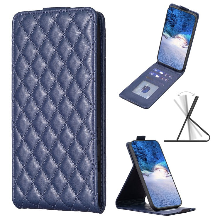 BF30 For Samsung Galaxy A35 5G Case Card Holder Vertical Flip Leather Cover - Blue