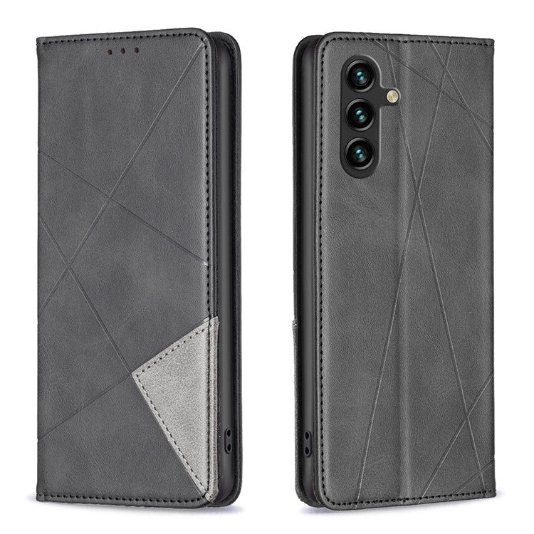 For Samsung Galaxy A35 5G Case Card Holder Magnetic Closing Leather Cover - Black
