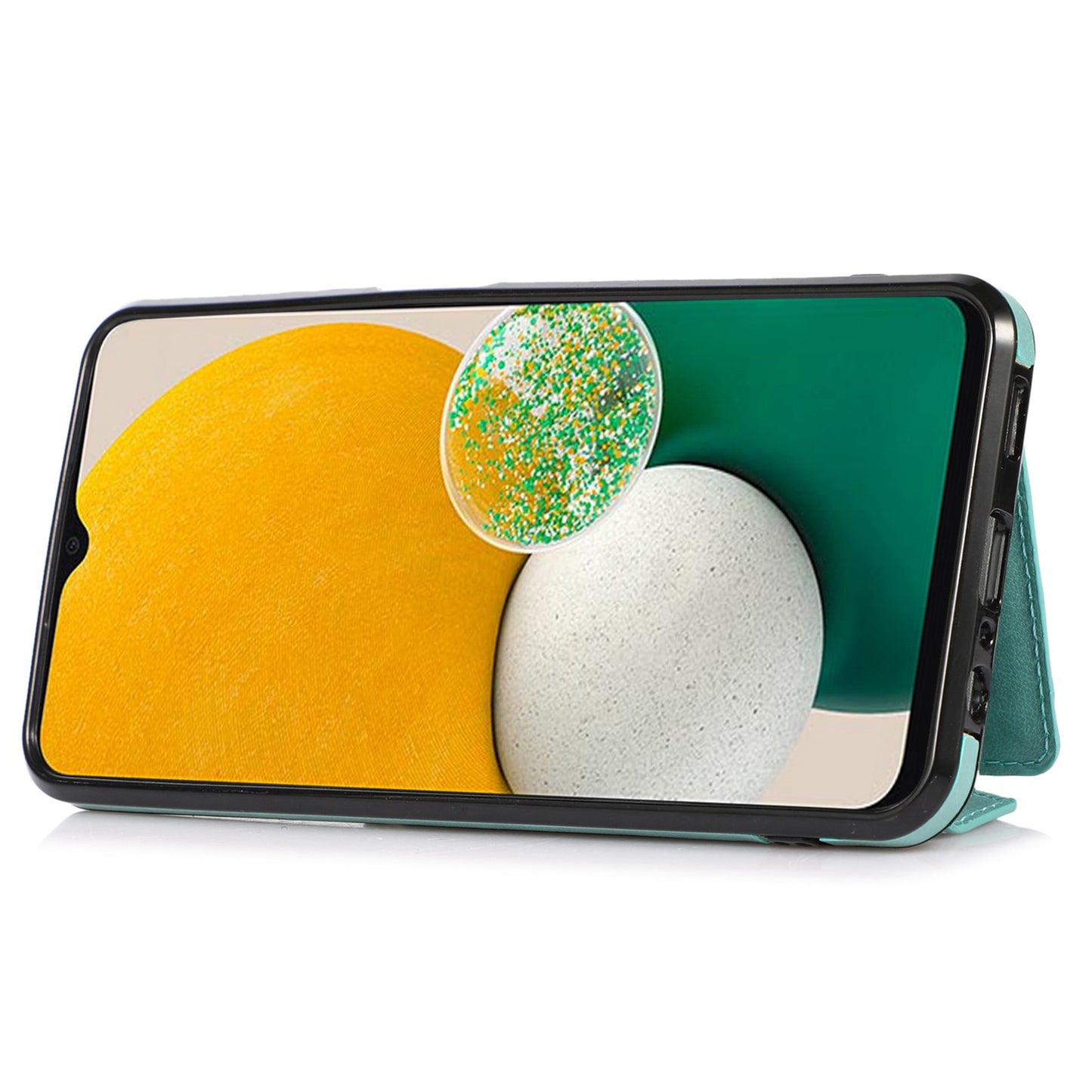 For Samsung Galaxy S24 Case PU Leather Coated TPU Phone Guard Cover with Card Slot - Green