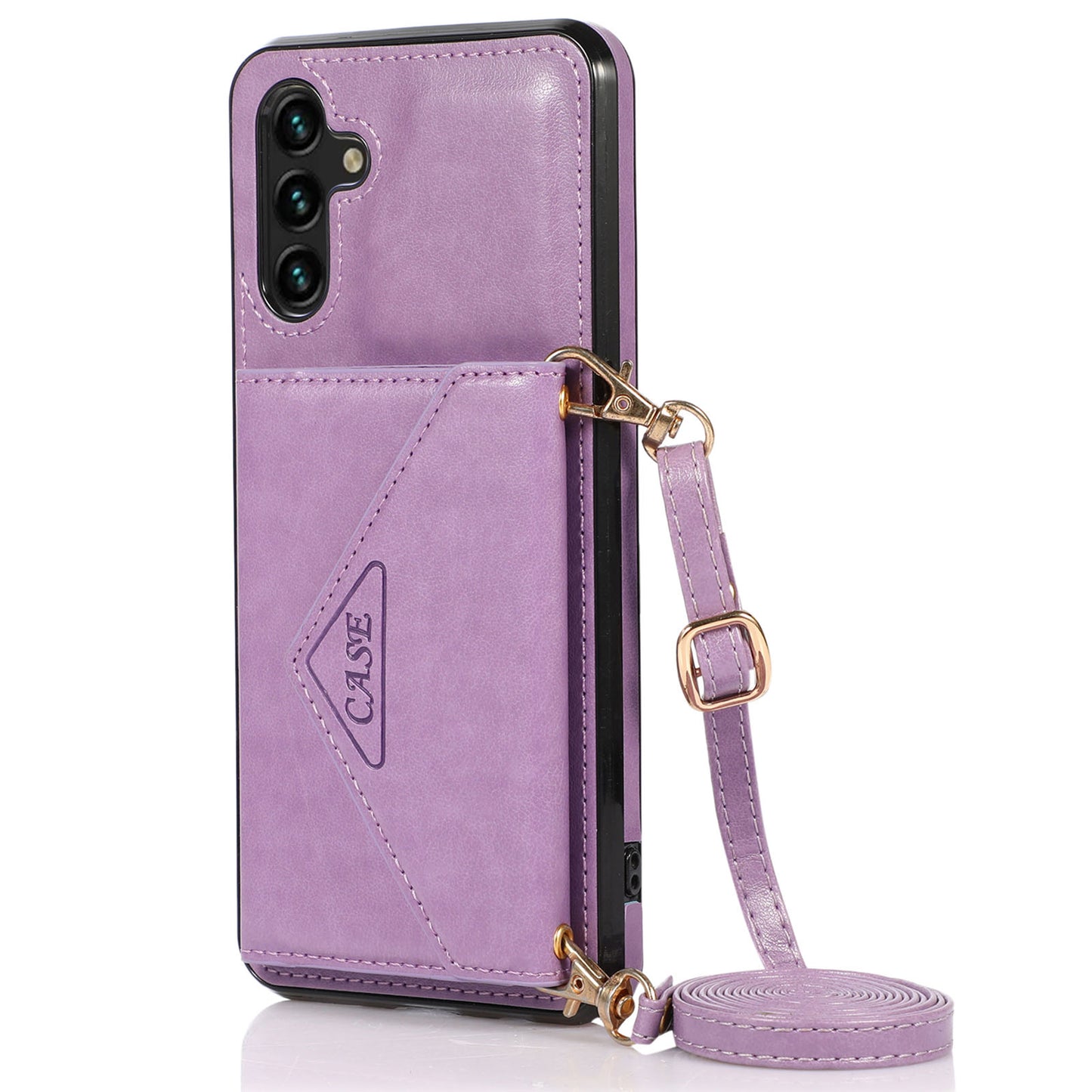 For Samsung Galaxy S24 Case PU Leather Coated TPU Phone Guard Cover with Card Slot - Purple