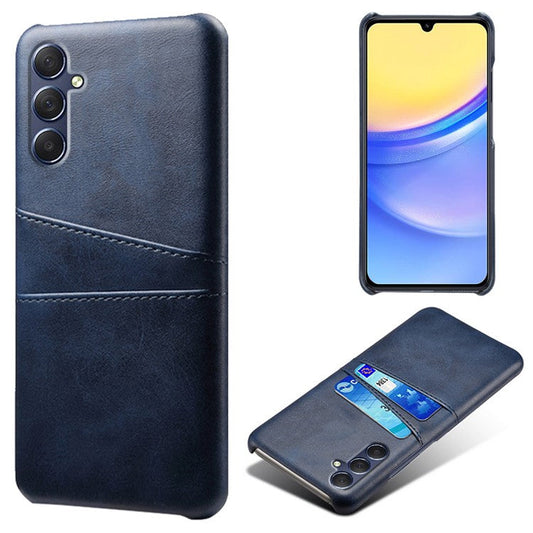 For Samsung Galaxy A15 5G Case Anti-drop PU Leather+PC Dual Card Slots Phone Shell - Blue