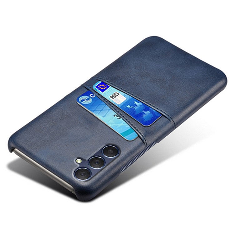 For Samsung Galaxy A15 5G Case Anti-drop PU Leather+PC Dual Card Slots Phone Shell - Blue
