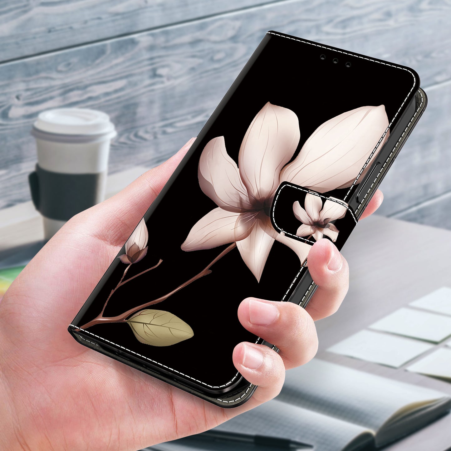 For Samsung Galaxy S24+ Case Shockproof PU Leather 3D Pattern Phone Wallet Cover - Pink Flower
