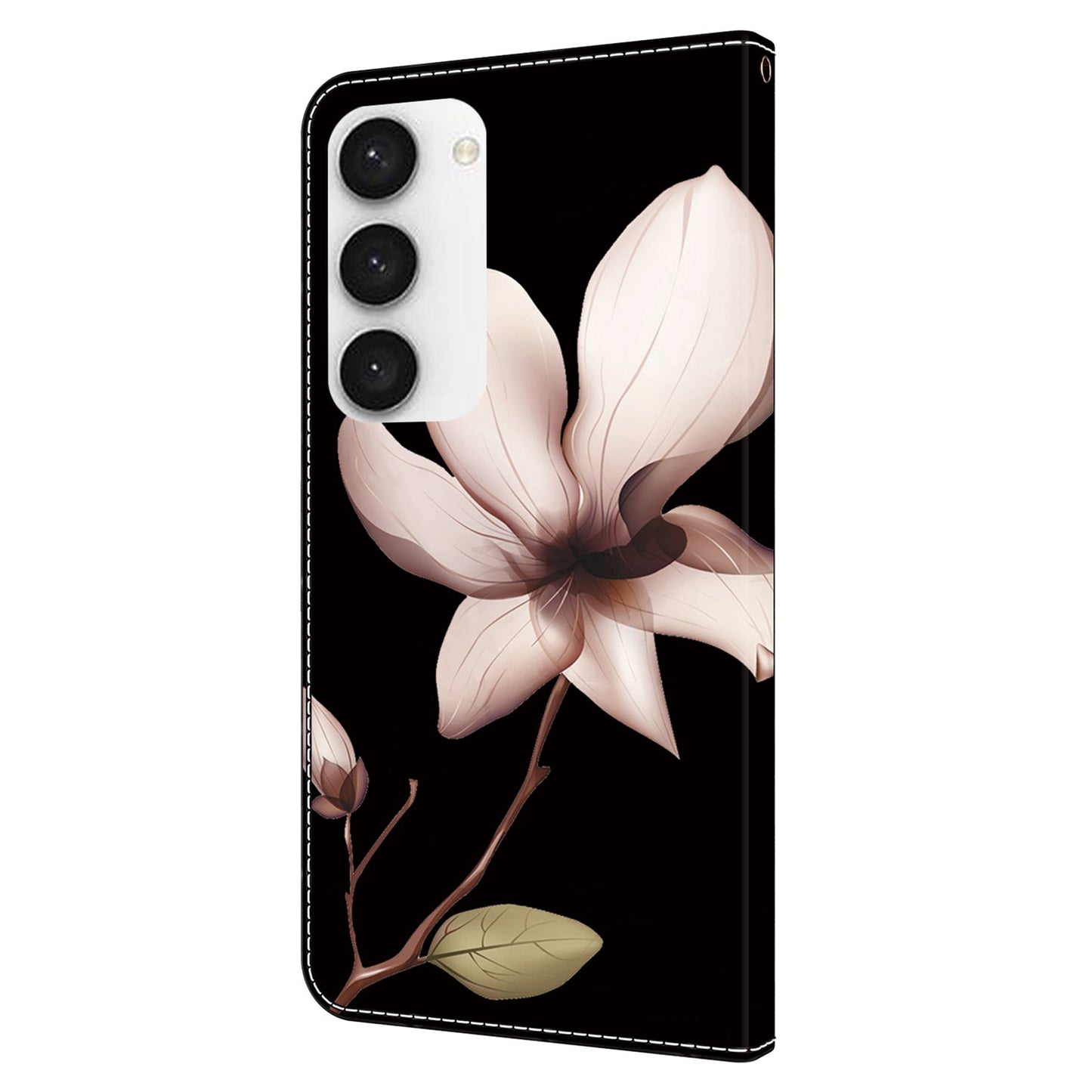 For Samsung Galaxy S24+ Case Shockproof PU Leather 3D Pattern Phone Wallet Cover - Pink Flower
