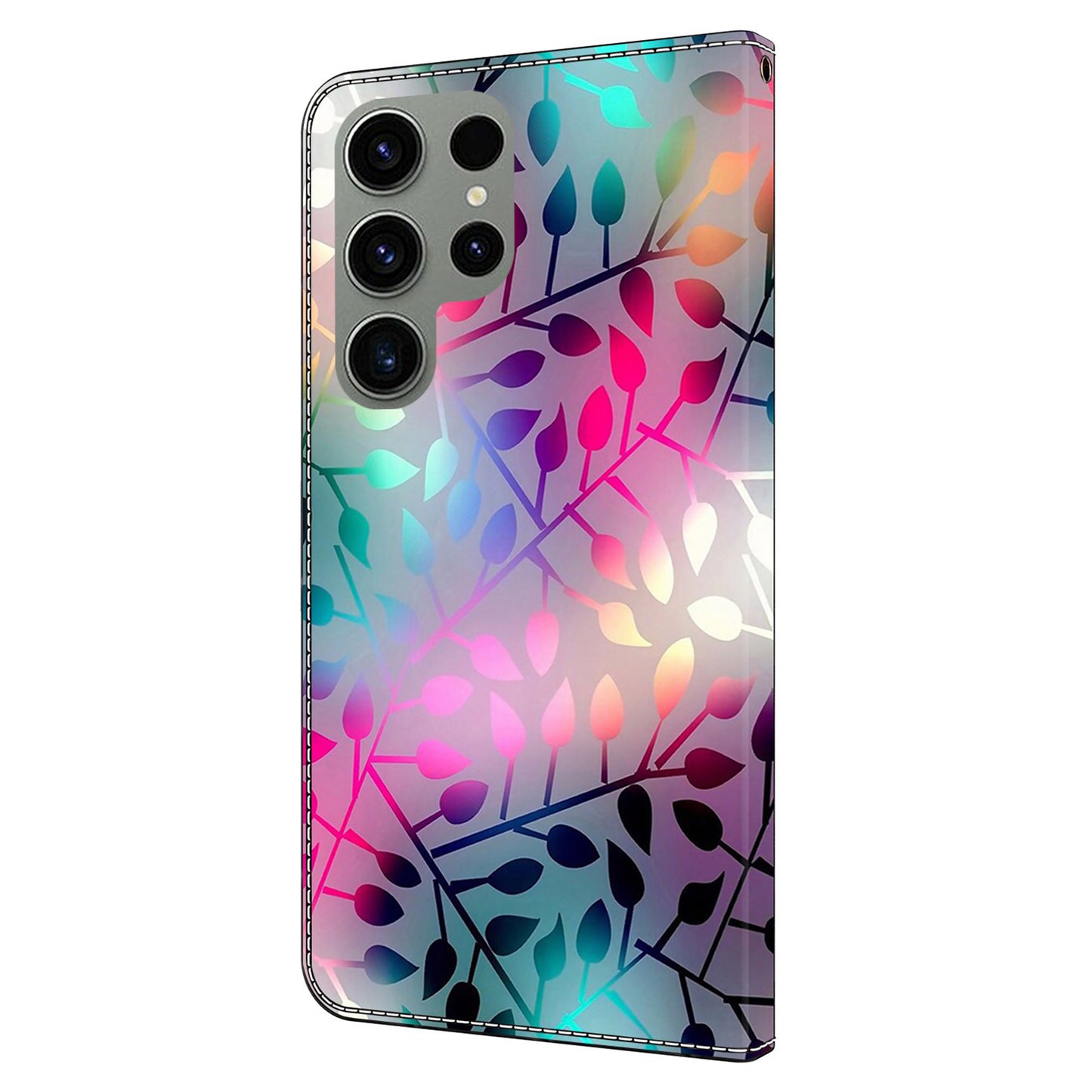 For Samsung Galaxy S24 Ultra Case Anti-fall PU Leather+TPU 3D Pattern Phone Guard Cover - Maple Leaf