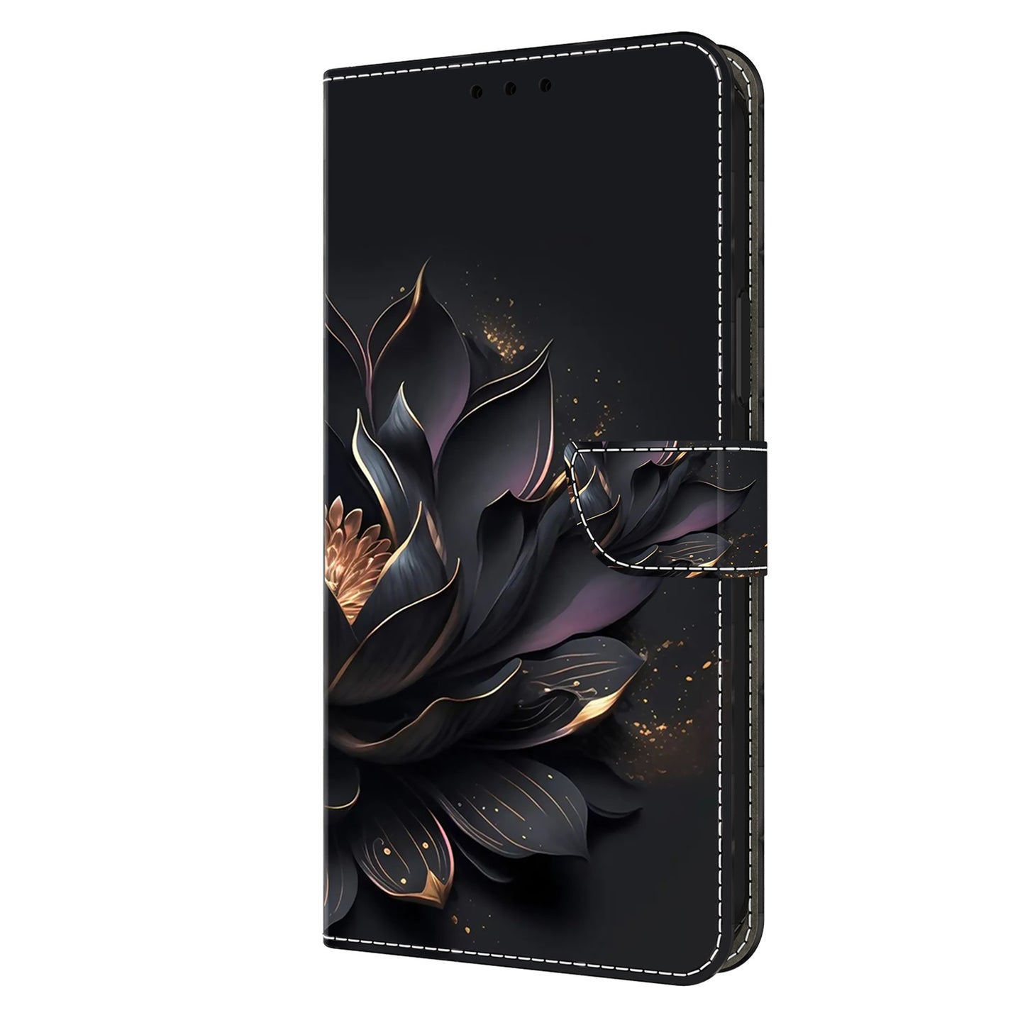 For Samsung Galaxy S24 Ultra Case Anti-fall PU Leather+TPU 3D Pattern Phone Guard Cover - Purple Lotus