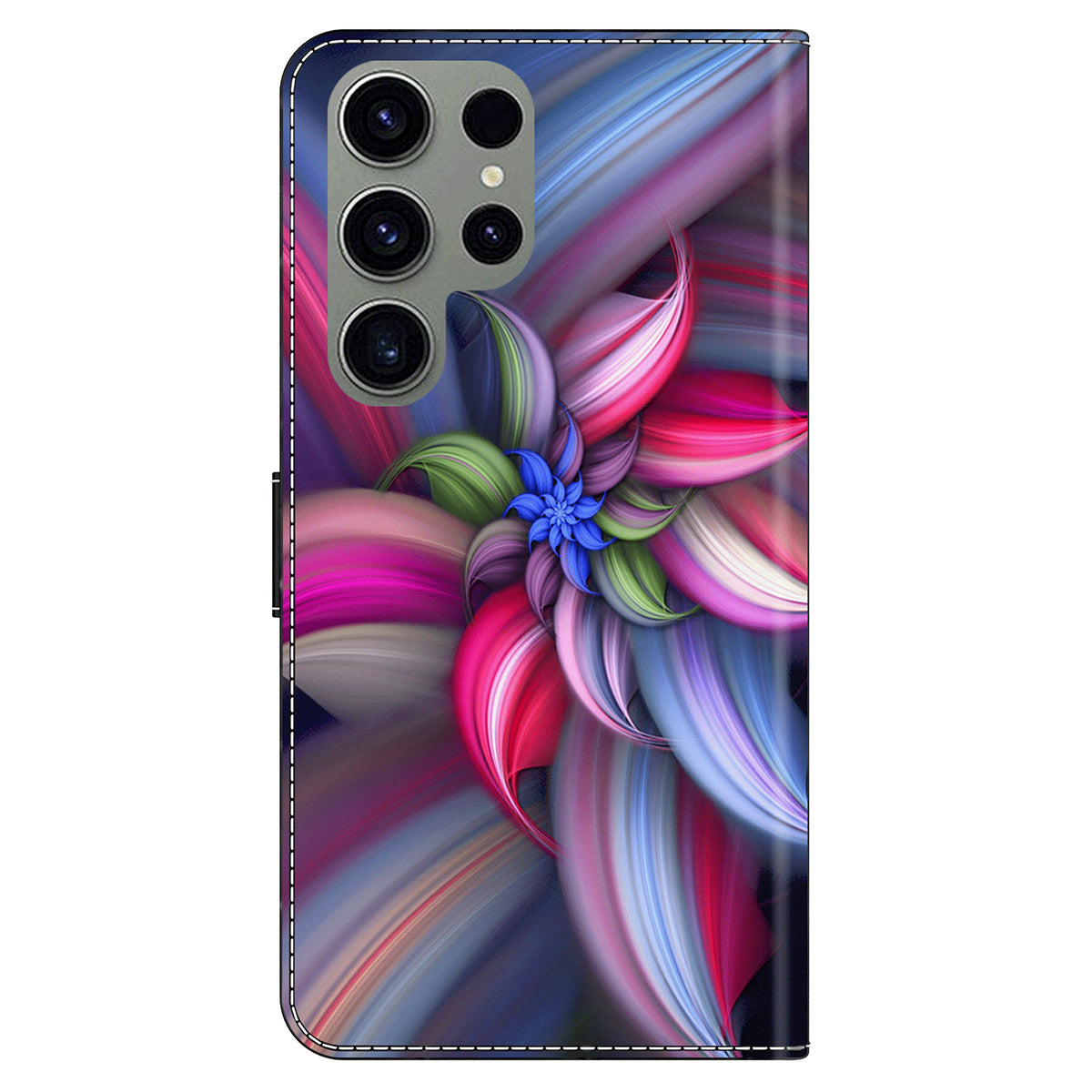 For Samsung Galaxy S24 Ultra Wallet Case PU Leather 3D Pattern Printing Stand Cover - Colorful Flowers